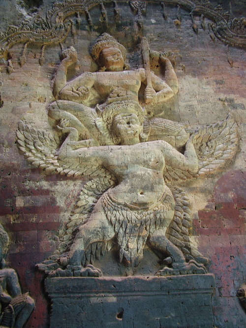 Carved of Garuda Vahana at Prasat Kravan